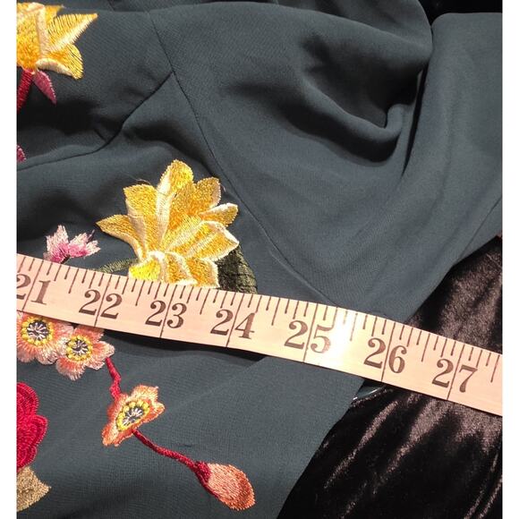 Asos Design Dress Curve Lace Insert Pleated Midi Dress Size 20 Embroidered Green - Picture 11 of 12